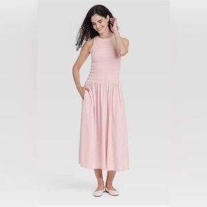 Women's Smocked Knit Maxi A-Line
Dress - Universal Thread™ pink
